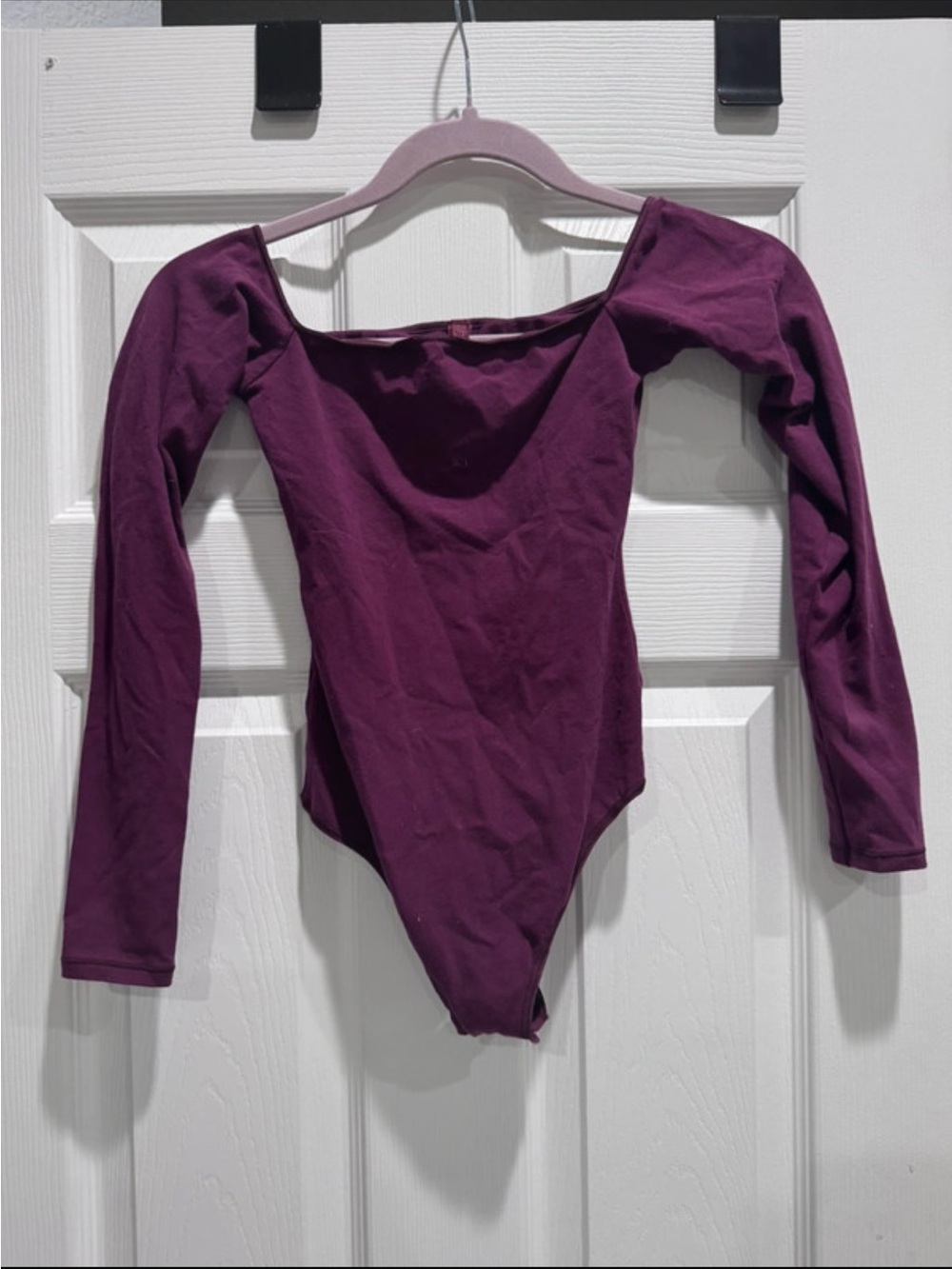 SKIMS cotton jersey off the shoulder long sleeve bodysuit